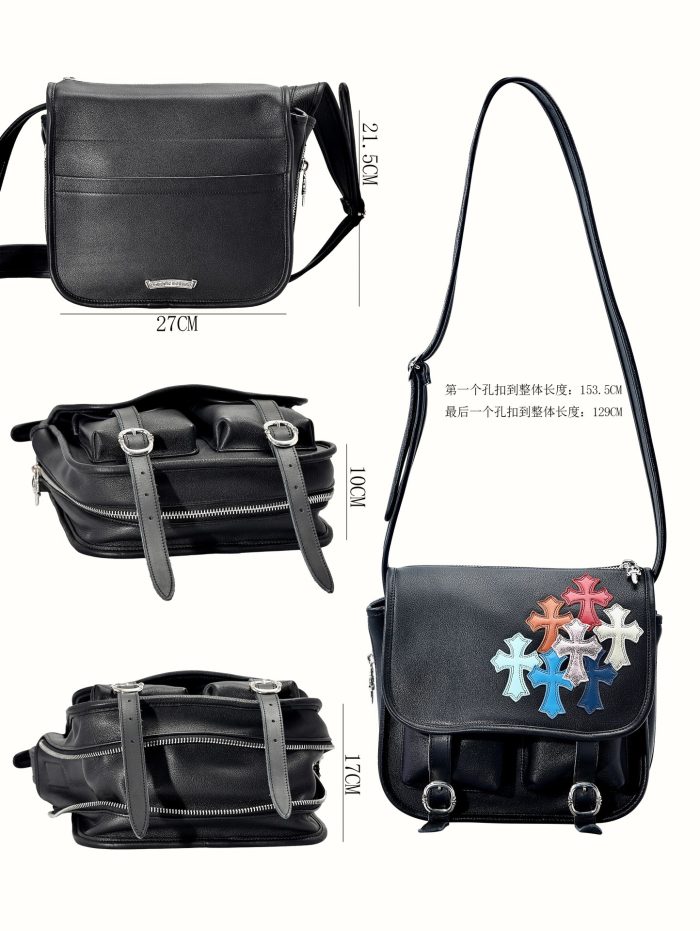 クロムハーツ Soft shoulder-Tiny/B スモール マルチCHクロス ソフト ブラック メッセンジャー ショルダーバッグ - 画像 (8)