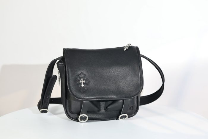 クロムハーツ Soft shoulder-Tiny/B スモール CHクロス ソフト ブラック メッセンジャー ショルダーバッグ