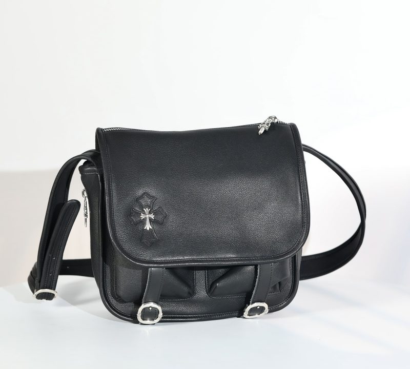 クロムハーツ Soft shoulder-Tiny/B スモール CHクロス ソフト ブラック メッセンジャー ショルダーバッグ