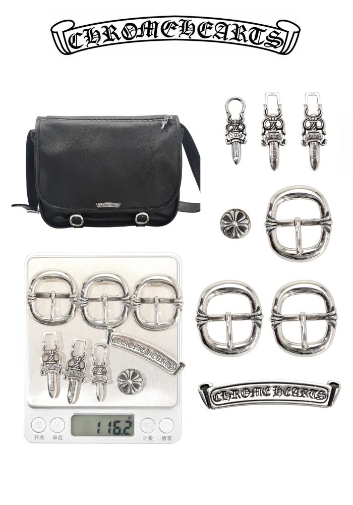 クロムハーツ Gunslinger bag ソフト ブラック メッセンジャー ショルダーバッグ - 画像 (8)
