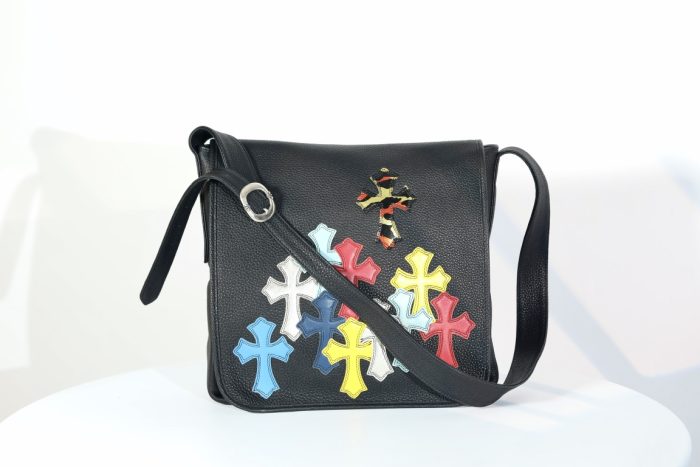 クロムハーツ CHROME HEARTS メールバッグ マルチカラー レザーパッチ装飾 ショルダーバッグ - 画像 (6)