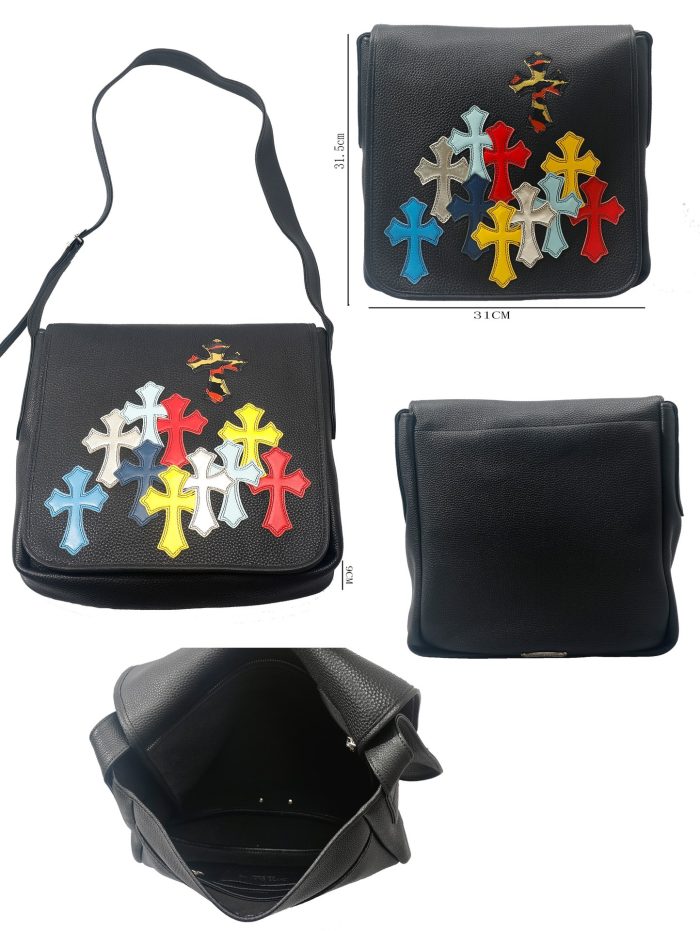 クロムハーツ CHROME HEARTS メールバッグ マルチカラー レザーパッチ装飾 ショルダーバッグ - 画像 (8)