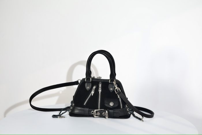 クロムハーツ Mini MO DEAN スラウチーバッグ スエードレザー ハンドバッグ シルバー金具 ユニセックスデザイン