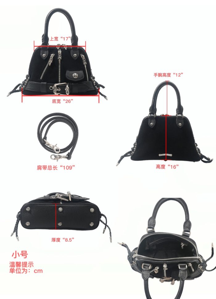 クロムハーツ Mini MO DEAN スラウチーバッグ スエードレザー ハンドバッグ シルバー金具 ユニセックスデザイン - 画像 (8)