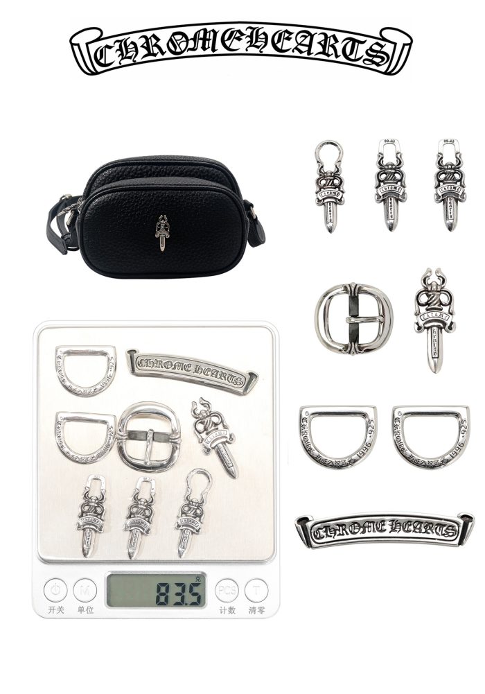 クロムハーツ Chrome Hearts ダガー装飾 バレットバッグ 高級レザー使用 ショルダーバッグ - 画像 (7)
