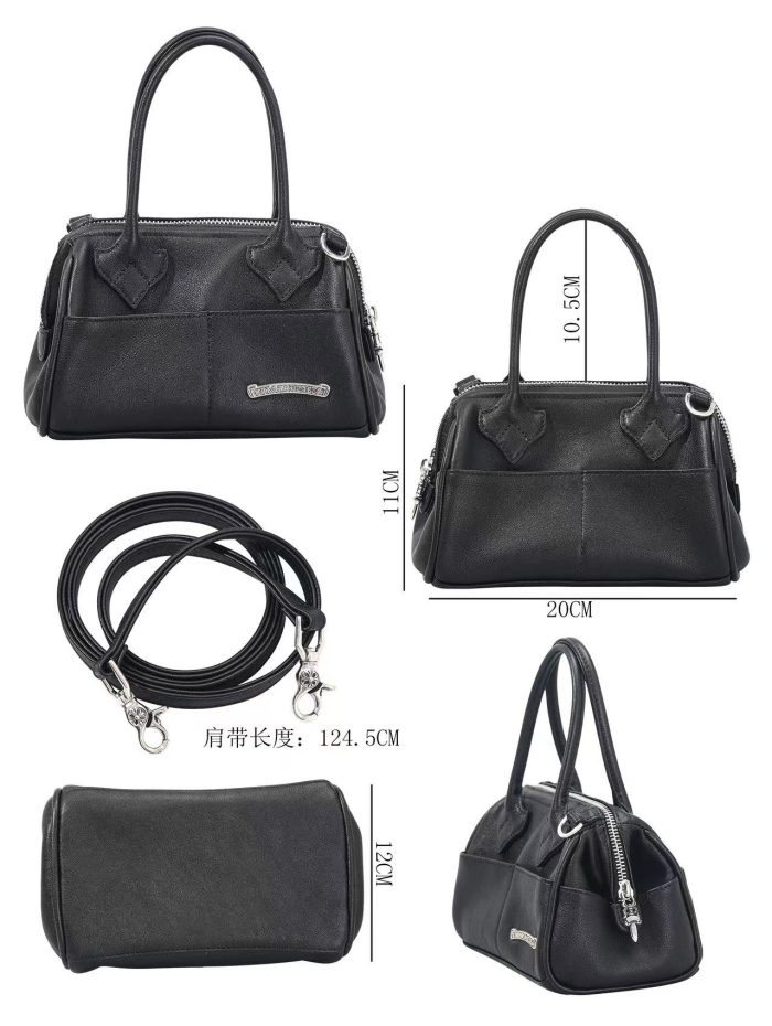 クロムハーツ mochita ブラック ショルダー ハンドバッグ レザー シルバー925 - 画像 (8)