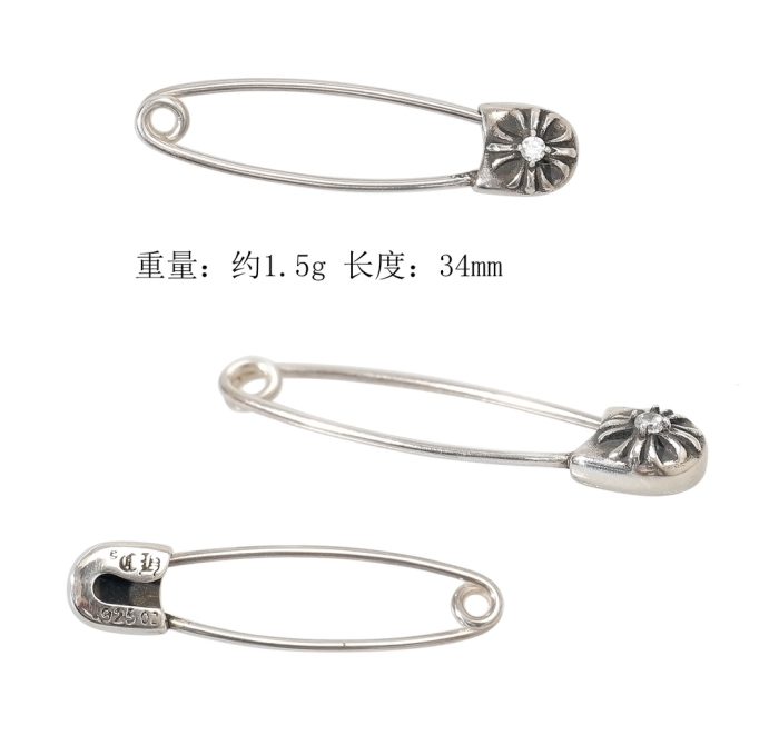 クロムハーツ CHROME HEARTS スモール セーフティピン ネックレストップ 1ダイヤ シルバー - 画像 (7)
